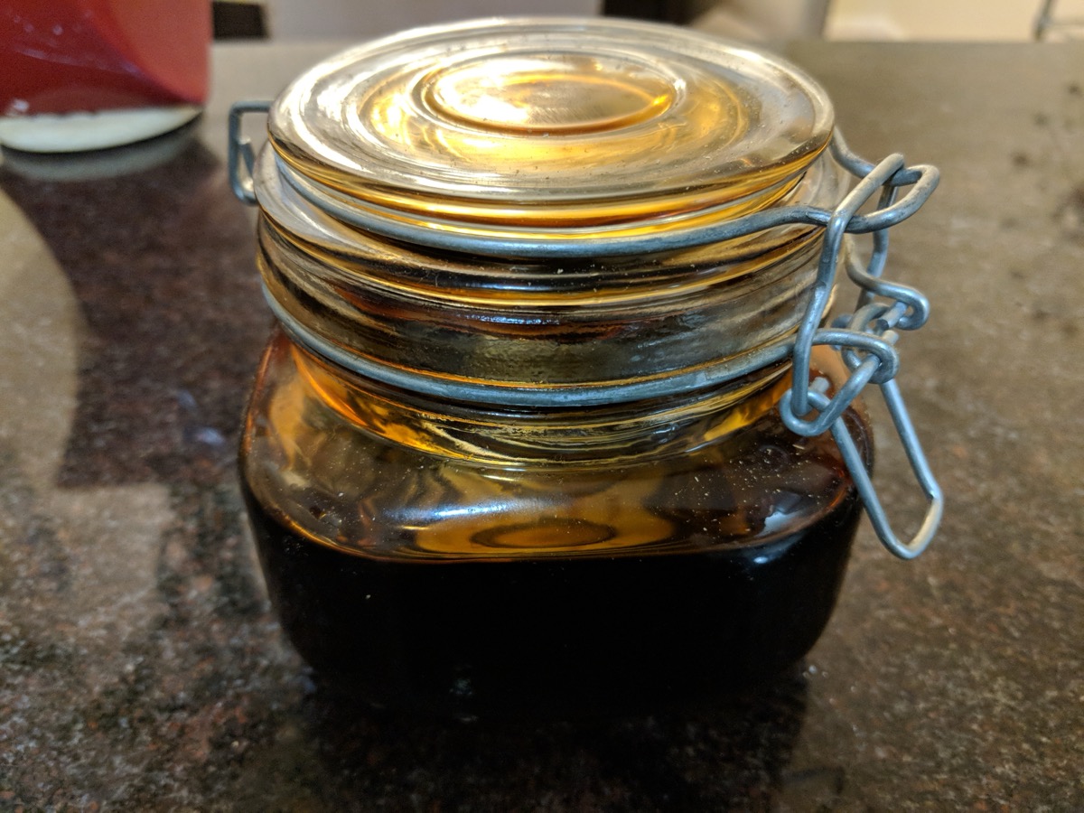 Homemade jam jar — blackberry or berry preserve
