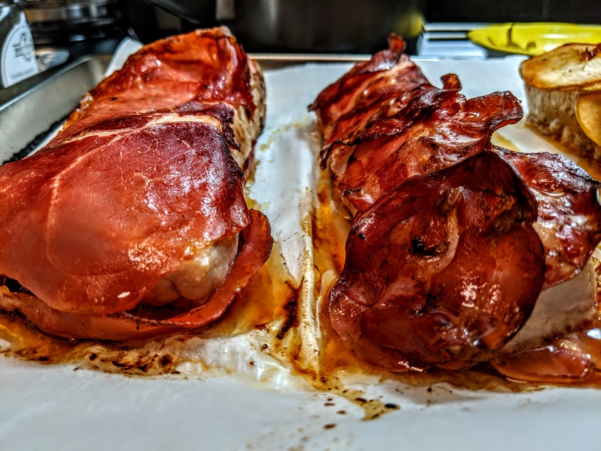Prosciutto-wrapped chicken breasts